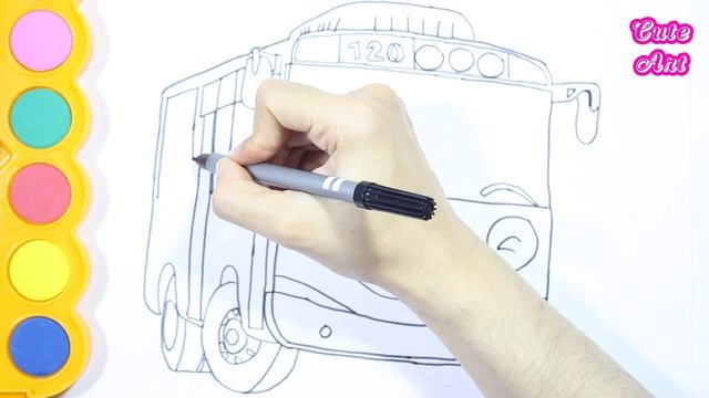 Тайо Маленький Автобус Мультик-Раскраска для детей смотреть онлайн