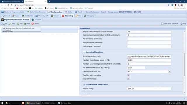 OpenMediaVault TVheadend Recording Path смотреть онлайн