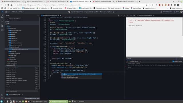 Rendering templates dynamically in container in Angular using createEmbeddedView смотреть онлайн
