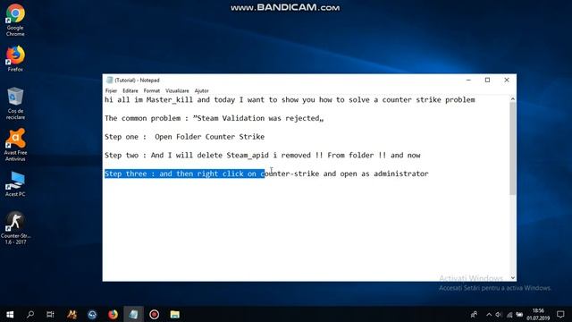 (Tutorial) How To Solved ”Steam Validation Rejected” Cs 1.6 смотреть онлайн