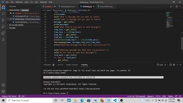 Using WhatsApp with voice command only 5 line of code || Python || Automate WhatsApp single click смотреть онлайн