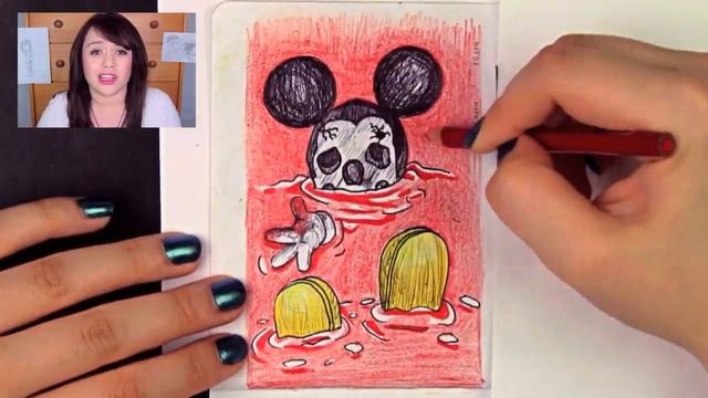 Creepy Mickey Mouse Sketch A Day 54 - Kat Sketch смотреть онлайн