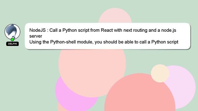 NodeJS : Call a Python script from React with next routing and a node.js server смотреть онлайн