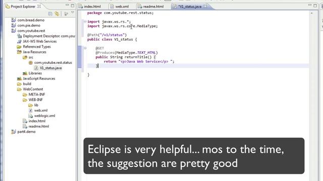 Java Restful Service Tutorial - Creating a rest service - Part 2 смотреть онлайн