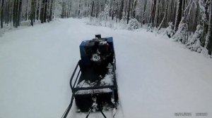 мотобуксировщик полярник 15 по глубокому мокрому снегу