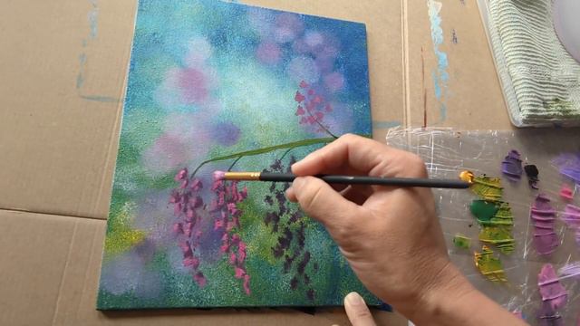 Butterfly Painting Ideas / How To Paint Wisteria / Bokeh Background / Easy Painting Tutorial #36