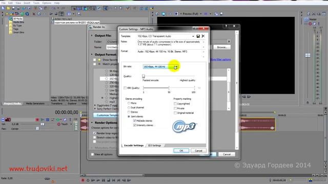 Урок 14. Сохранение звуковой дорожки в Sony Vegas. смотреть онлайн