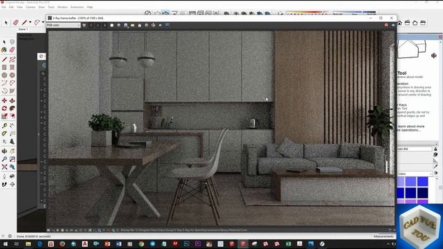 Sketch-up Vray Interior Rendering, How to add Material and Light day scene смотреть онлайн