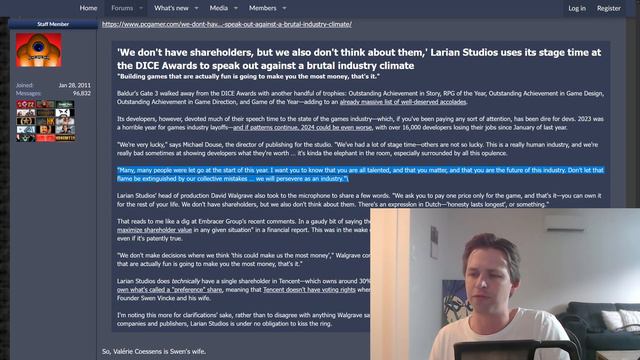 Baldur's Gate 3 Devs Slam The AAA Industry (DICE Awards) смотреть онлайн