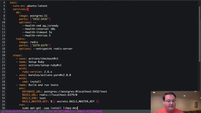 Ruby on Rails Continuous Integration with Github Actions смотреть онлайн