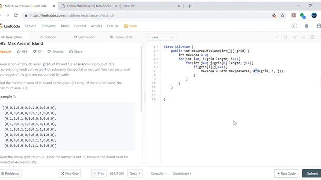 Max Area of Island LeetCode 2019 03 12 смотреть онлайн