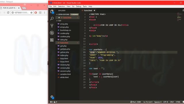 Use of For in Loop in Javascript Objects смотреть онлайн