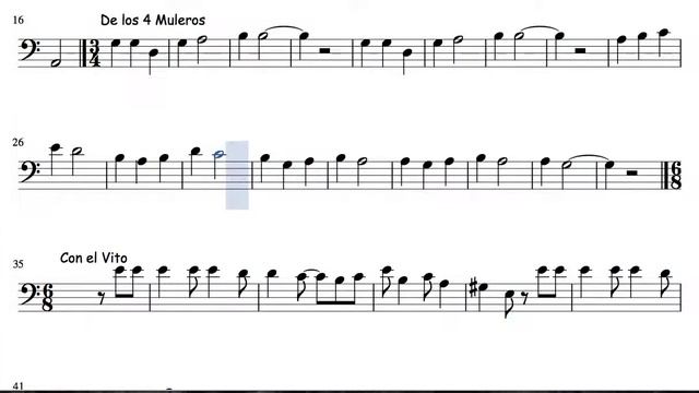 15 of 30 Popurrit Mix Sheet Music for Trombone La Tarara Los 4 Muleros Con el Vito Popular смотреть онлайн