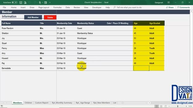 Church Membership Tracking Spreadsheet [Excel Template | Church Database] смотреть онлайн