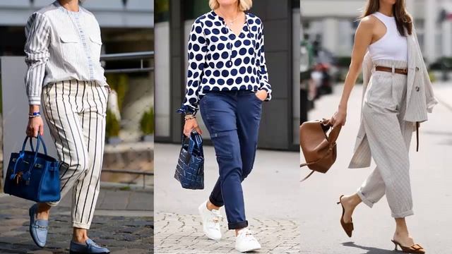 УКОРОЧЕННЫЕ ВЕСЕННИЕ БРЮКИ // МОДНЫЕ ВЕСЕННИЕ ОБРАЗЫ ДЛЯ ЖЕНЩИН ЗА 40 смотреть онлайн