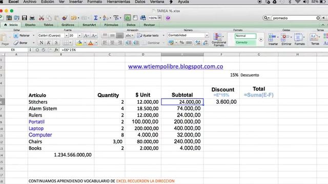 PORCENTAJES Y DESCUENTOS CON EXCEL смотреть онлайн