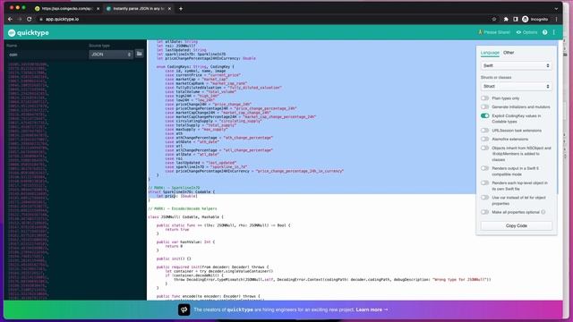 Parse JSON to Swift Struct automatically смотреть онлайн