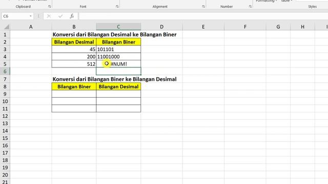 Cara Menghitung Konversi Bilangan Desimal Ke Biner Di Excel | Belajar Excel