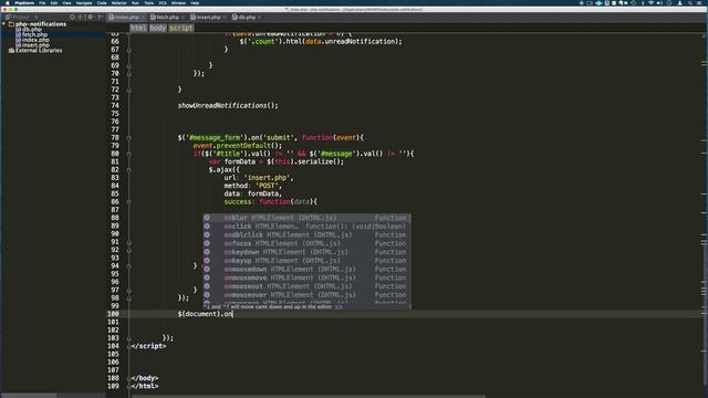 PHP Realtime Notifications with AJAX part 7 смотреть онлайн