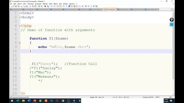 FUNCTIONS in PHP ||GTU || Lecture 7|| Sunny Mac || Gujarati смотреть онлайн