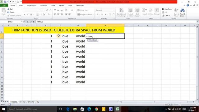 Trim/space delete function in excel смотреть онлайн