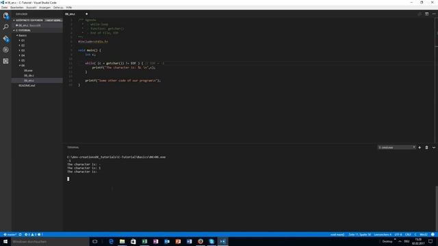 01.06 - C Basics - The while loop and getchar-function смотреть онлайн