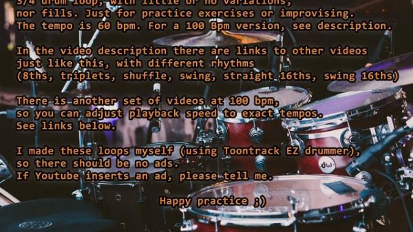 Drum Loop 3 4 60 BPM