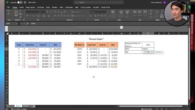 NPV and IRR in Excel смотреть онлайн