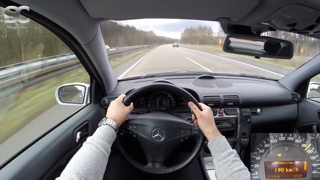 Mercedes-Benz C220 CDI (2001) On German Autobahn - POV High Speed Drive