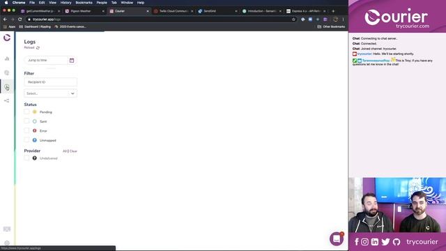 Courier Live: Adding Email & SMS Notifications to a Node.js and Express.js application on Glitch. смотреть онлайн