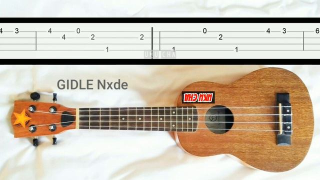 Melody GIDLE Nxde Slow Easy Melody Fingerstyle Fingerpicking ukulele Tabs Tutorial смотреть онлайн