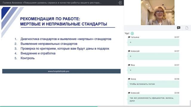 Галина Анохина «Повышаем уровень сервиса и качество работы вашего ресторана» смотреть онлайн