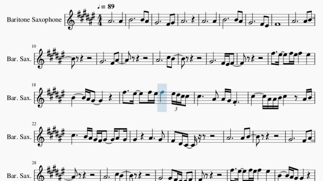 Baritone Sax Sheet Music: How to play Lift Me Up (From Black Panther Wakanda Forever) by Rihanna смотреть онлайн
