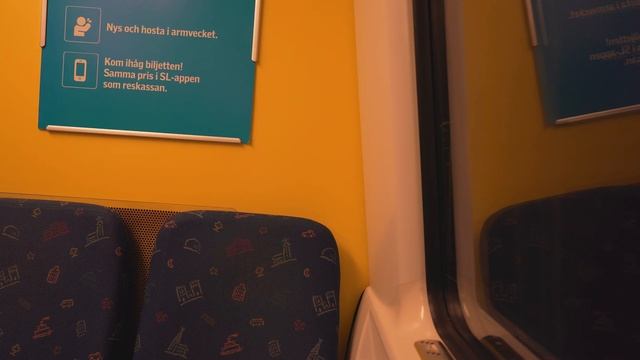 Sweden, Stockholm, subway night ride from Kungsträdgården to Solna centrum смотреть онлайн