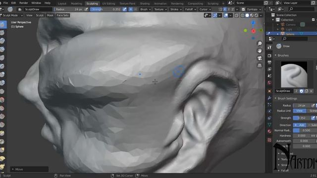 3D Sculpting Tutorial BLENDER 3D DIRECT SCULPTING CREATION BY VISUALIZING THE CHARACTER ( PART 2 ) смотреть онлайн