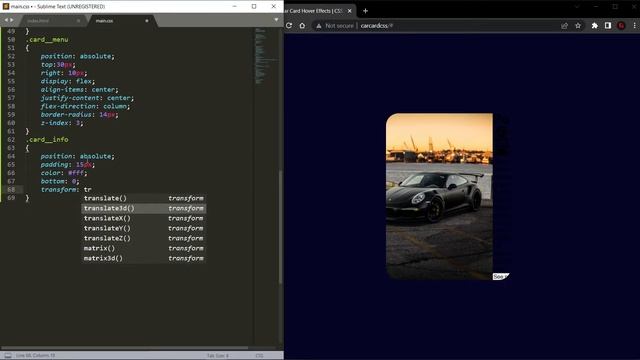 CSS Car Card Hover Effects | CSS Animation смотреть онлайн