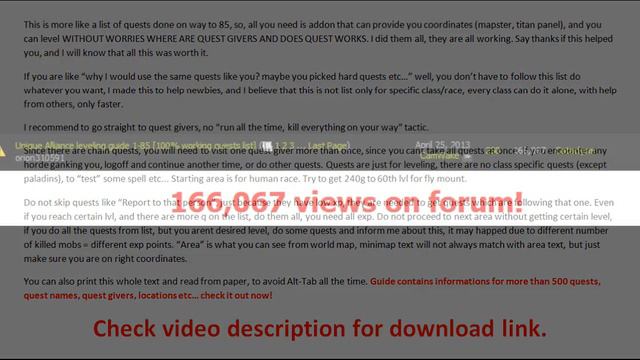 WoW Leveling 1-85lvl Guide World of Warcraft 500+ Quests List смотреть онлайн