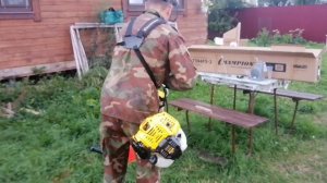 Тест-драйв 4-х тактного бензотриммера Champion T394FS-2