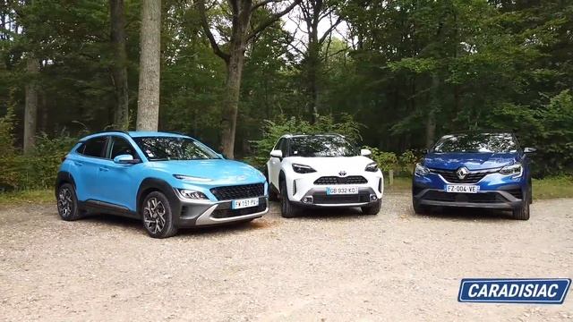 Toyota Yaris Cross vs Renault Captur E-Tech vs Hyundai Kona Hybrid : les SUV urbains se rebiffent смотреть онлайн
