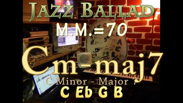 Cm-maj7 Minor-Major Seven - One Chord Vamp - Jazz Ballad M.M.=70