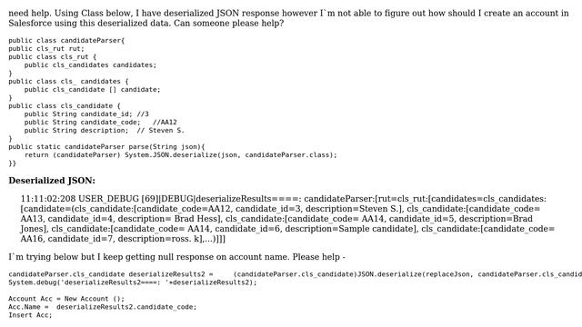 Salesforce: Help with JSON deserialized - Creating Account record смотреть онлайн