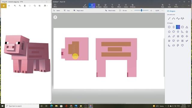 Draw the PIG from Minecraft in Paint 3D смотреть онлайн