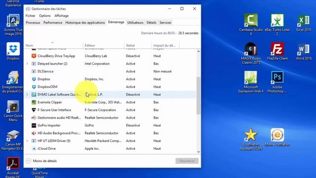Comment désactiver un programme qui se lance automatiquement au démarrage de Windows 10 смотреть онлайн