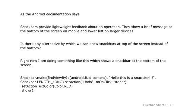 Android : How to show Snackbar at top of the screen смотреть онлайн