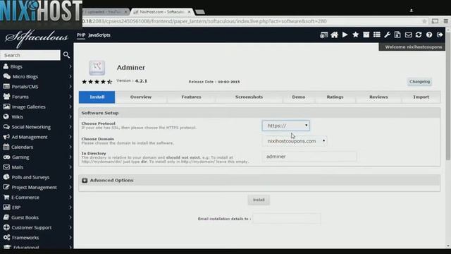 Installing Adminer with Softaculous in cPanel смотреть онлайн
