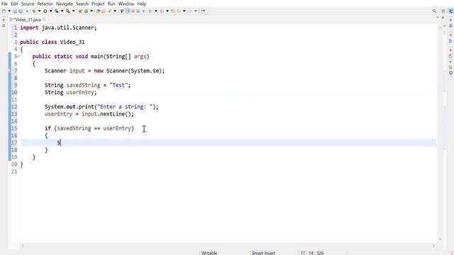 Java 31: Check if strings equal each other using the equals and equalsIgnoreCase methods. смотреть онлайн