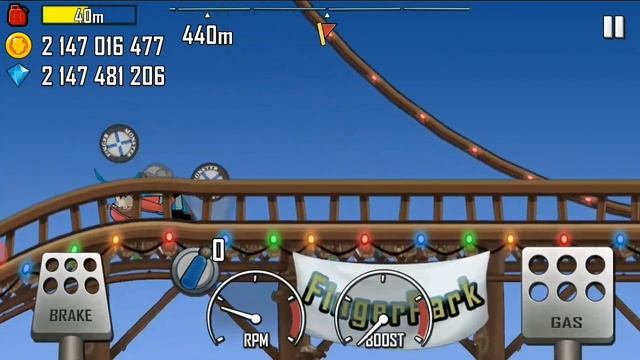 Катаемся на американских горках в игре - Hill climb racing смотреть онлайн