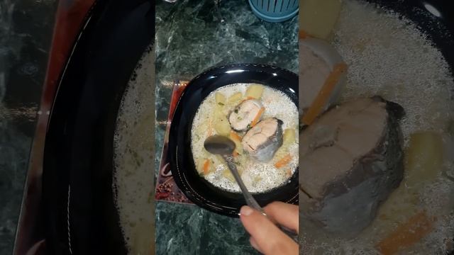 сливочный суп из лосося