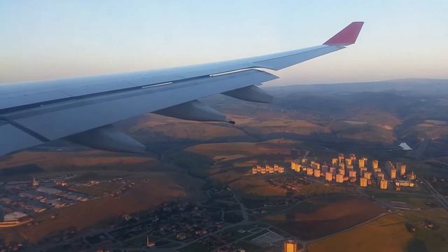 AMAZING TURKISH AIRLINES WING VIEW | A330-200 - Evening landing at Ankara-Esenboğa Airport смотреть онлайн