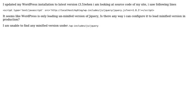 Wordpress: Wordpress 3,5 And Jquery Version